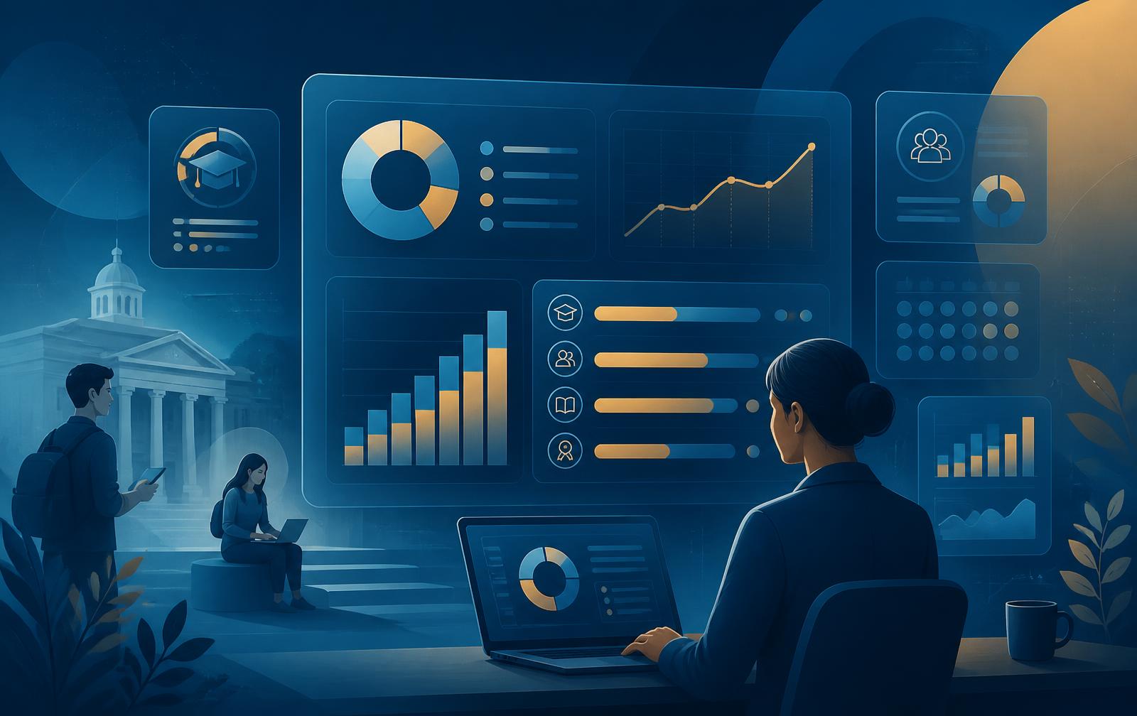 Analytics view of academic project and KPI management